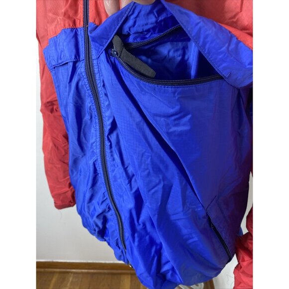 Patagonia Jacket Mens Size Large Blue Red Rain Windbreaker Light Weight Lined - Picture 5 of 10